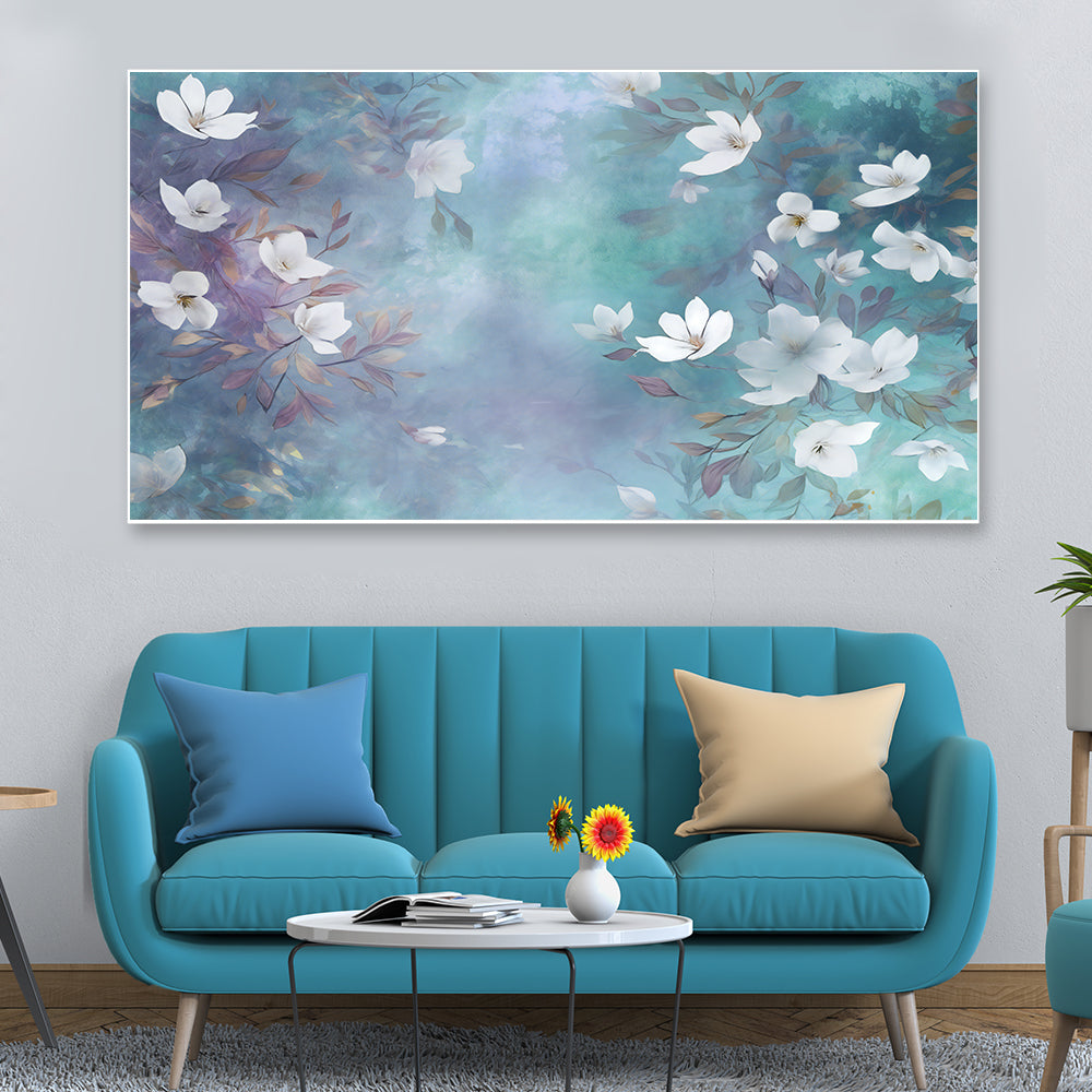 Canvas Abstract Magnolia Floral Framed Painting for Home and Office Decoration