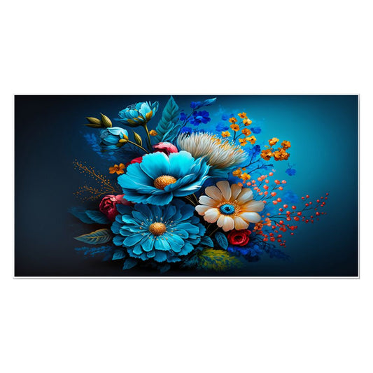 Colorful Flower Bunch Floating Frame Floral Canvas Wall Painting