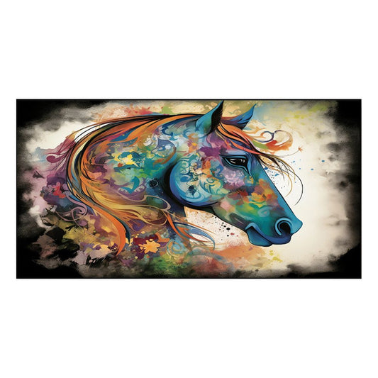 Colorful Horse Vastu Floating Framed Canvas Wall Painting