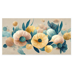 Elegant Golden Flowers Branches Floating Frame Canvas Wall Painting