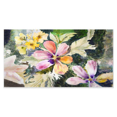 Abstract Multicolor Flowers Canvas Painting for Wall Decor Art Print with Floating Frame