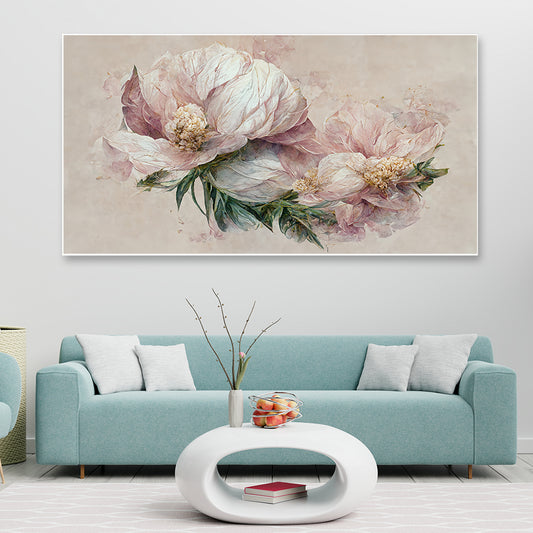 Beautiful Pink Floral Floating Frame Canvas Wall Painting