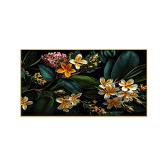 Tropical Floral Frame Canvas Painting for Bedroom, Living Room Wall Decoration