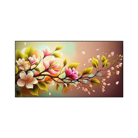 Colorful Realistic 3d Floral Spring Background Floating Frame Canvas Wall Painting