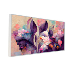 Multicolor 3D Abstract Floral Floating Frame Canvas Paintings