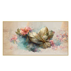 Luxurious Botanical Floral Elements Floating Frame Canvas Wall Painting