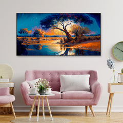 Wild African Tropical Jungle Floating Frame Canvas Wall Painting