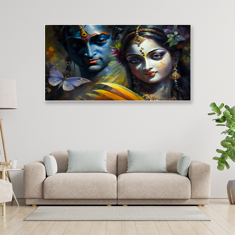 Beautiful Wall Art Radha Krishna Canvas Wall Painting