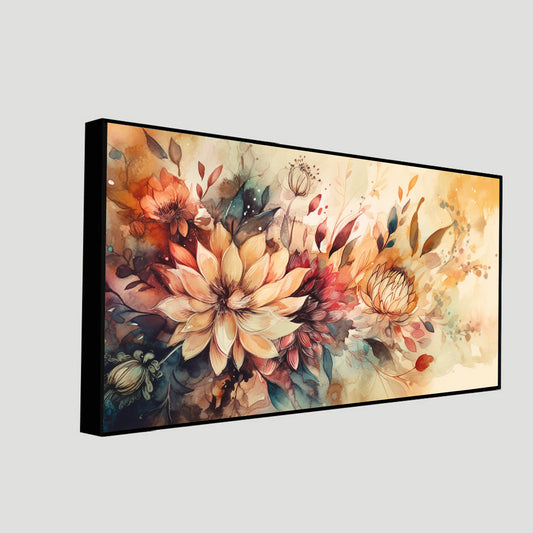 Elegant Flower Painting with Floating Frame