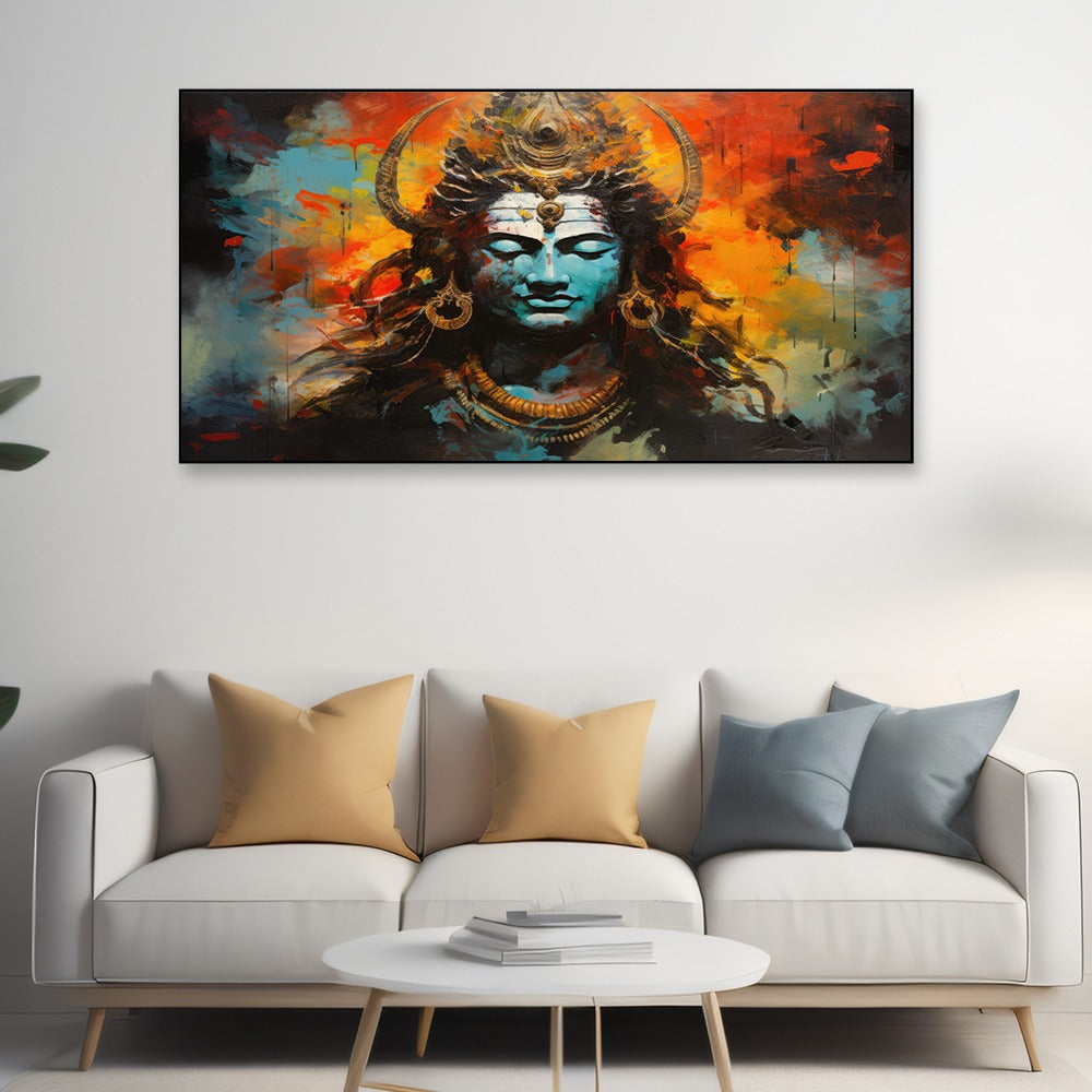 Lord Shiva Religious Canvas Paintings for Wall Decoration