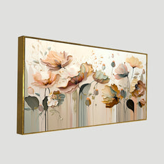 Blossom Abstract Flower Aesthetic Floating Frame Canvas Wall Painting