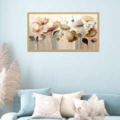 Blossom Abstract Flower Aesthetic Floating Frame Canvas Wall Painting