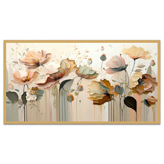 Blossom Abstract Flower Aesthetic Floating Frame Canvas Wall Painting