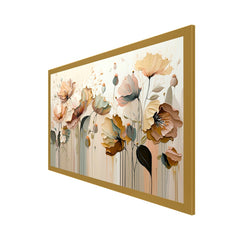 Blossom Abstract Flower Aesthetic Floating Frame Canvas Wall Painting