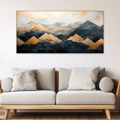 Abstract Mountain Modern Floating Frame Canvas Painting For Wall Décor