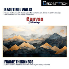 Abstract Mountain Modern Floating Frame Canvas Painting For Wall Décor