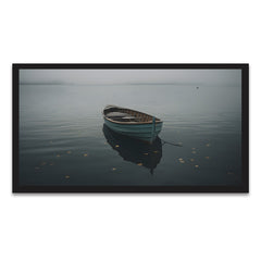 Boat on the Lake Floating Frame Canvas Wall Painting