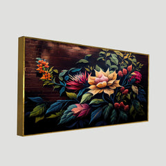 Nature Beauty in a Floral Bouquet Floating Frame Canvas Wall Painting