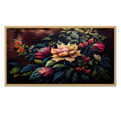 Nature Beauty in a Floral Bouquet Floating Frame Canvas Wall Painting