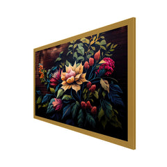 Nature Beauty in a Floral Bouquet Floating Frame Canvas Wall Painting