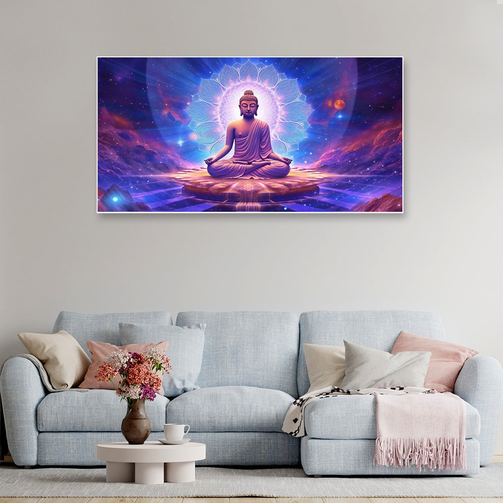 Meditating Lord Buddha Multi Effective Vastu Religious Canvas Wall Painting