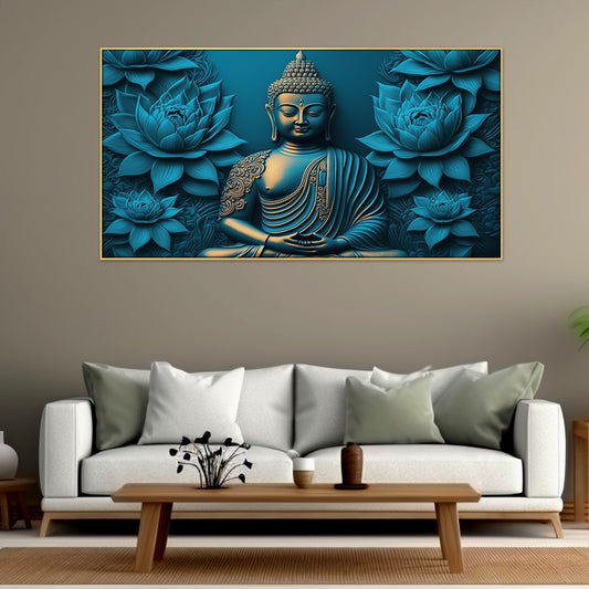 Buddha Canvas Print Buddhism Art Religious Canvas Abstract Wall Painting