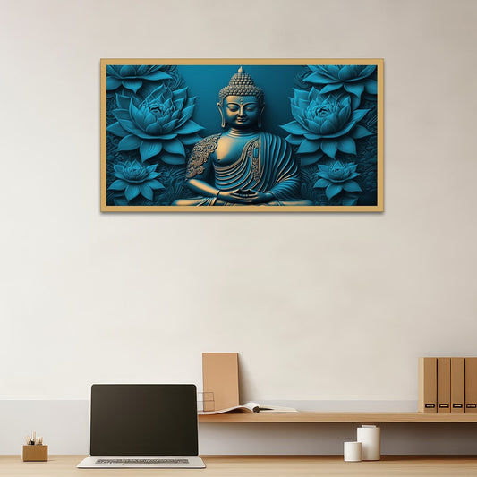 Buddha Canvas Print Buddhism Art Religious Canvas Abstract Wall Painting