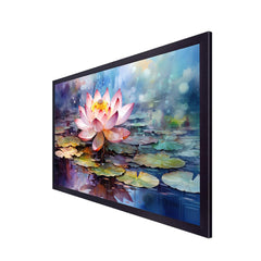 Pink Lotus Flower Floating Frame Canvas Wall Painting