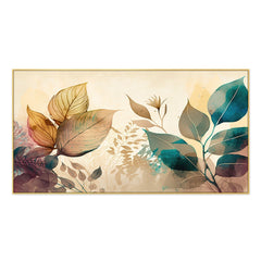 Beautiful Colored leaves on a light background Floating Framed Canvas Wall Painting