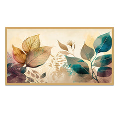 Beautiful Colored leaves on a light background Floating Framed Canvas Wall Painting