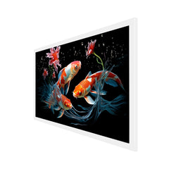 Colorful Vastu Fishes Floating Frame Canvas Wall Painting