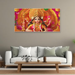 Goddess Durga Maa Hindu Religious Floating Frame Canvas Wall Painting