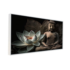 Meditating Buddha with Lotus flower Modern Art Canvas Wall Painting