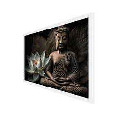 Meditating Buddha with Lotus flower Modern Art Canvas Wall Painting