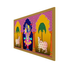 Indian Folk Shreenathji Pichwai Canvas Wall Painting