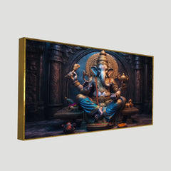 Lord Ganesha Hindu Religious Canvas Wall Painting