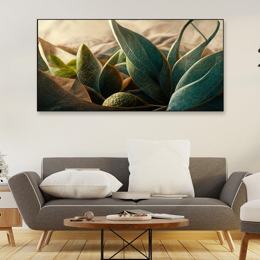 Elegance in Tropical Leaves Canvas Wall Painting