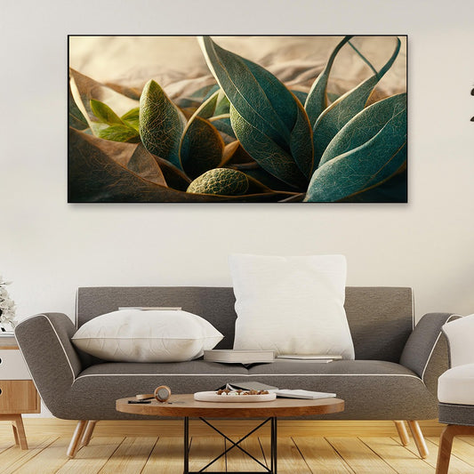 Elegance in Tropical Leaves Canvas Wall Painting