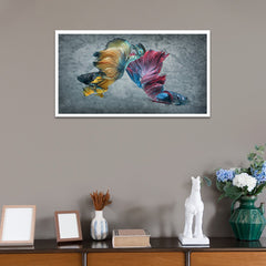 Vastu Fishes Canvas Wall Painting with Frame