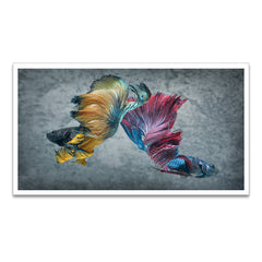 Vastu Fishes Canvas Wall Painting with Frame