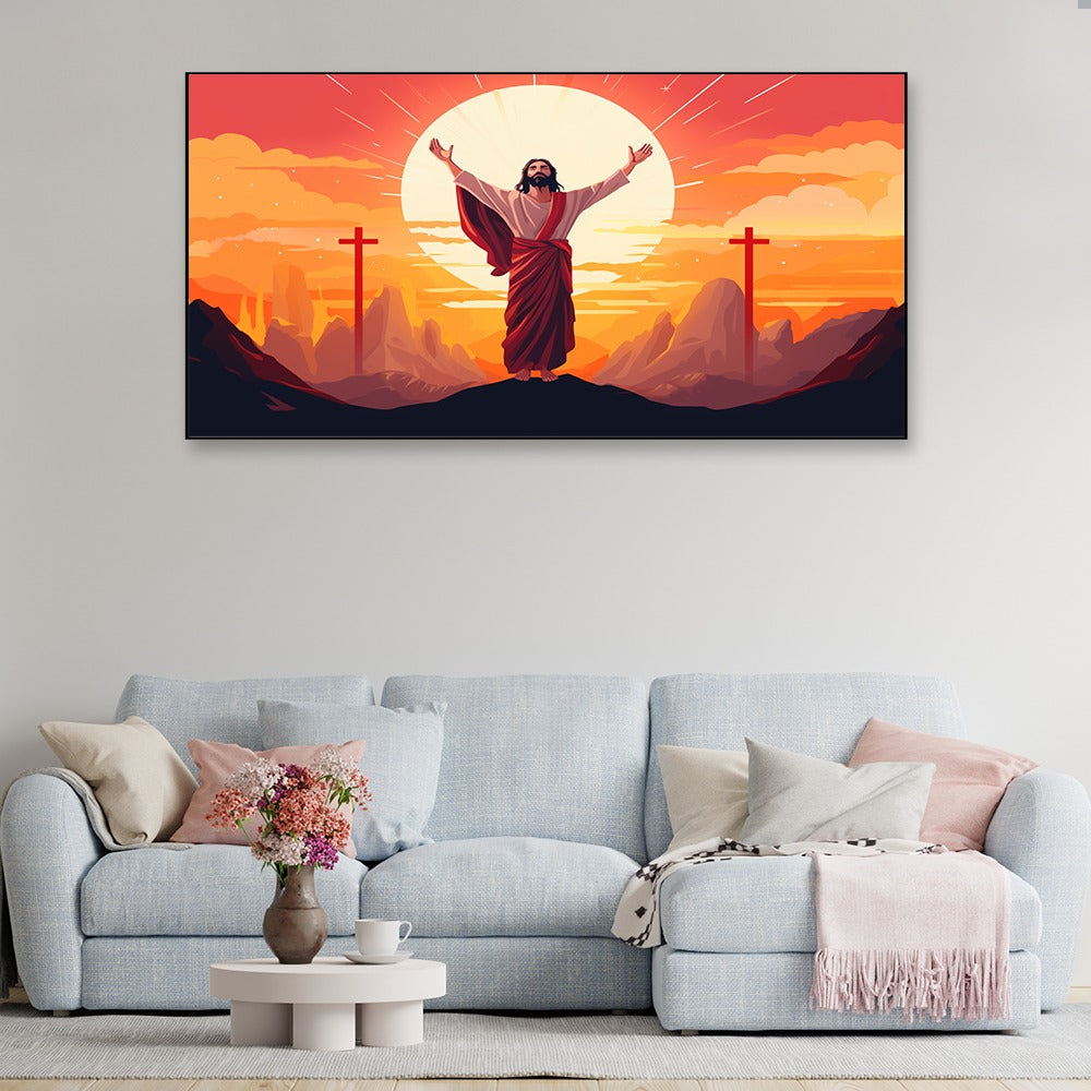 Jesus Christ Blessing Canvas Wall Painting with Frame