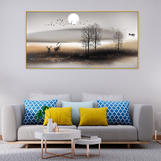 Moon Tree Forest Nature Canvas Wall Painting