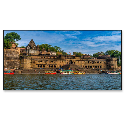 Canvas Wall Painting of Maheshwar Fort on the Banks of Narmada River