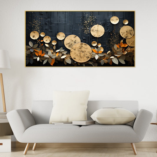 Modern Art Golden Flower Modern Canvas Wall Painting