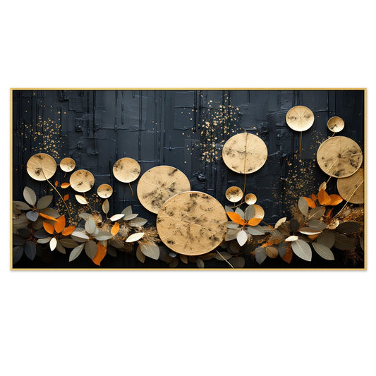 Modern Art Golden Flower Modern Canvas Wall Painting