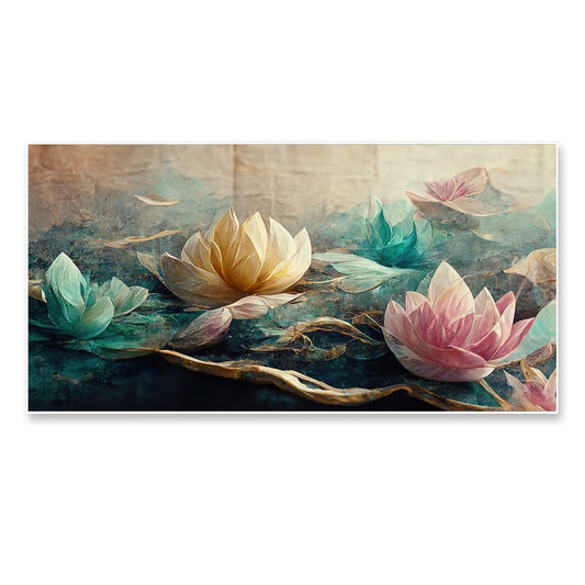 Elegant Multicolor 3D Flower Canvas Wall Painting with Frame