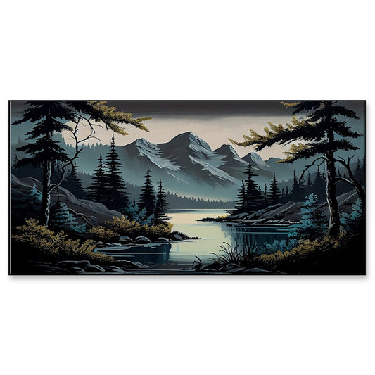 Beautiful Lake and Mountains Nature Canvas Wall Painting