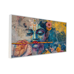 Bhagwan Krishna Flute Indian Religious Canvas Wall Painting