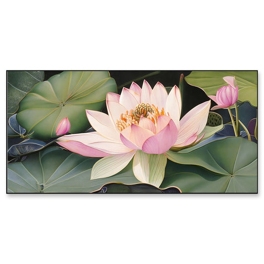 Beautiful Painting of Pink Lotus Flowers Vastu Canvas Wall Painting