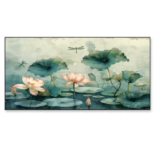 Elegant Lotus Flowers Vastu Canvas Wall Painting